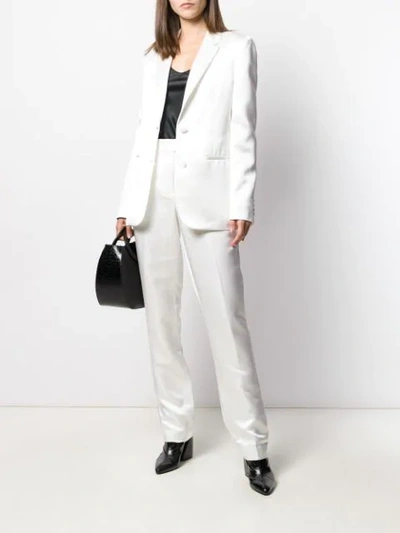 Shop Helmut Lang Straight-leg Tailored Trousers In White