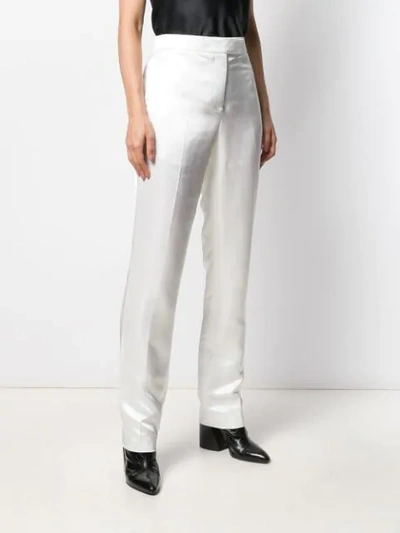 Shop Helmut Lang Straight-leg Tailored Trousers In White