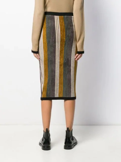 Shop Antonio Marras Striped Pencil Skirt In Grey