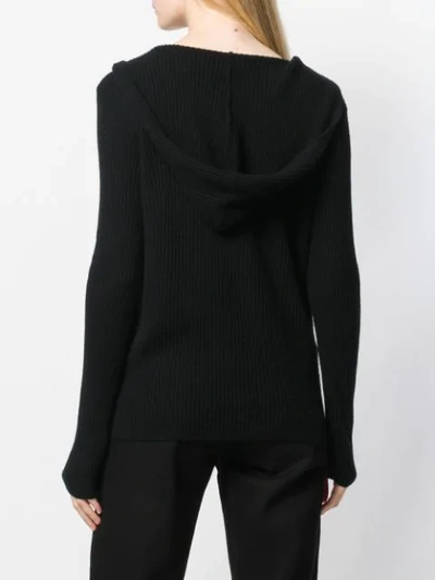 Shop Allude Gerippter Pullover In Black