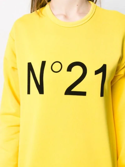 Shop N°21 Nº21 Sweatshirt Mit Logo-print - Gelb In Yellow