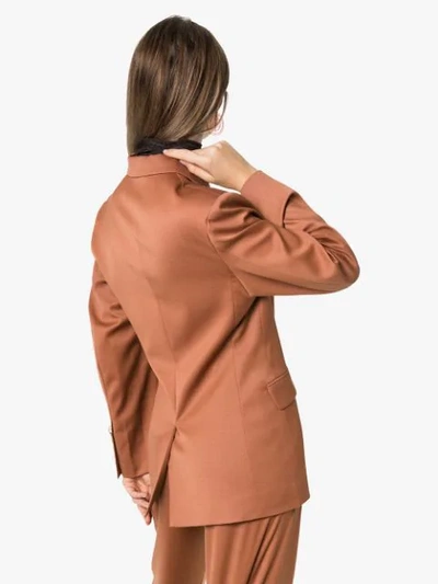 Shop Low Classic Double-breasted Blazer Jacket In Brown