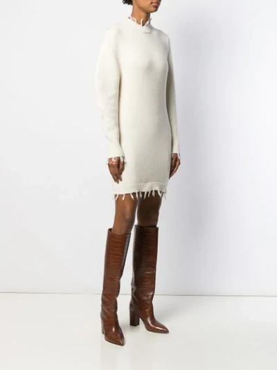 Shop Alanui Short Knitted Dress In White