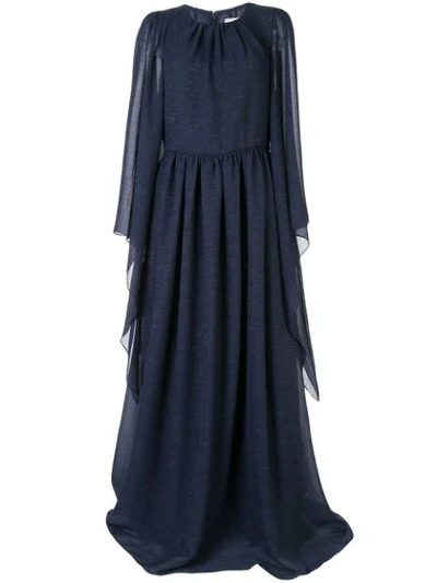 Shop Ingie Paris Draped Kaftan Gown In Blue
