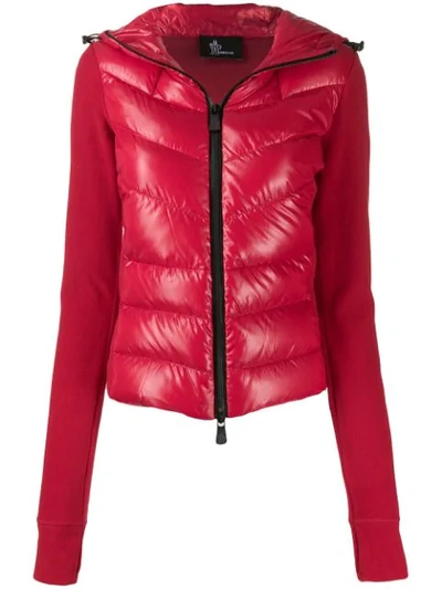 Shop Moncler Padded Cropped Jacket In Red