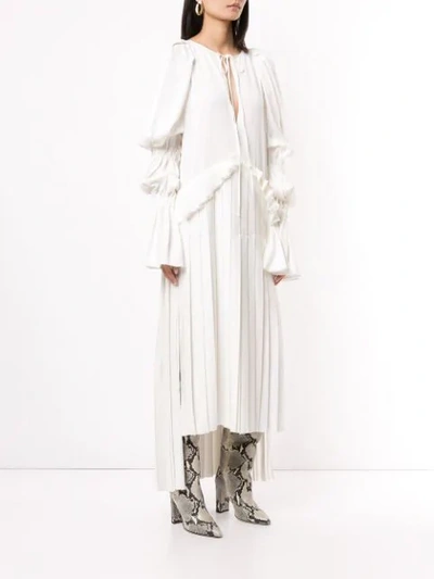 Shop Khaite Cara Pleated Dress In White