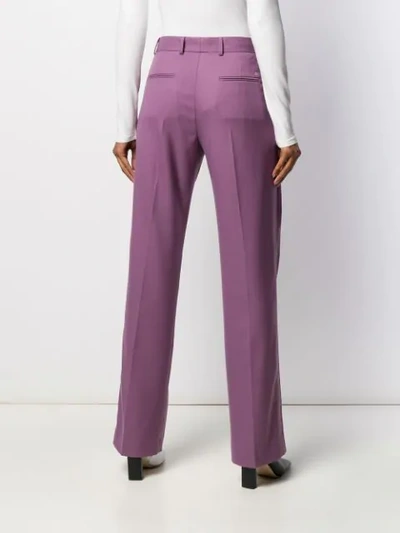 Shop Calvin Klein High Rise Straight Leg Trousers In Purple
