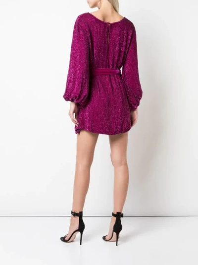 Shop Retroféte Bell Sleeve Dress In Purple
