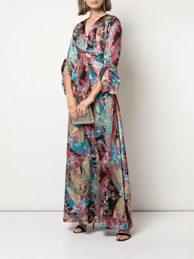 Shop Sachin & Babi Floral Print Gown In Multicolour