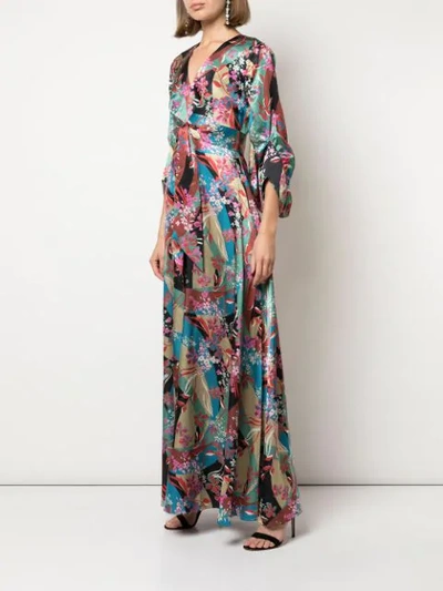 Shop Sachin & Babi Floral Print Gown In Multicolour