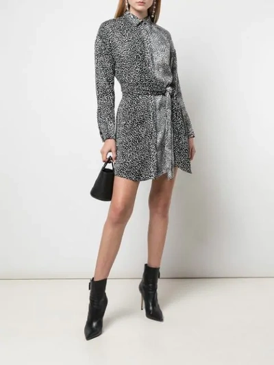 Shop Alice And Olivia Belted Shirt Dress In Black