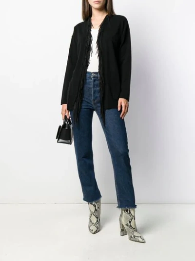 Shop Allude Tassel Cardigan In Black