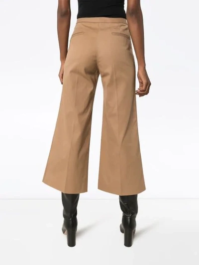 Shop Lemaire Wide-leg Cropped Trousers In Brown