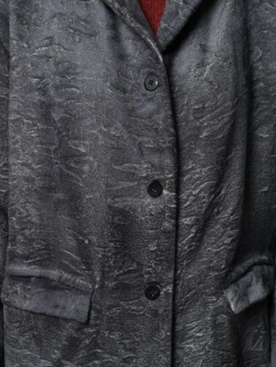 Shop Avant Toi Distressed Effect Coat In Black
