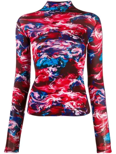 Shop Kenzo Cloud-effect Printed Top In Red