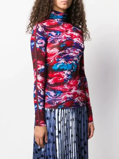 Shop Kenzo Cloud-effect Printed Top In Red