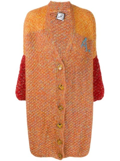 Shop Anntian Deep V-neck Cardigan In Arancio