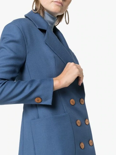 Shop Vika Gazinskaya Double-breasted Blazer In Blue