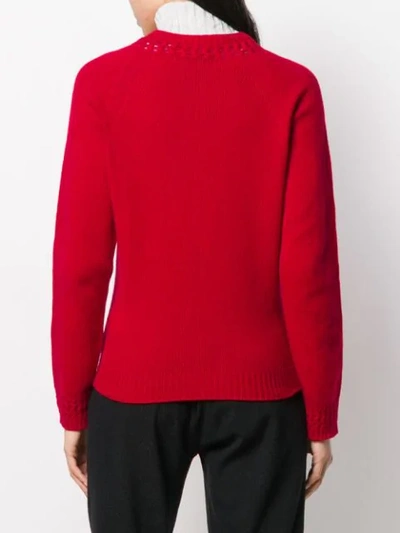 Shop A.p.c. Ribbed Cut-out Detail Sweater In Red