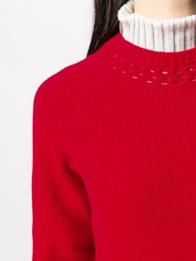 Shop A.p.c. Ribbed Cut-out Detail Sweater In Red