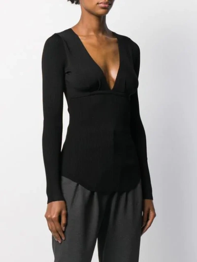 Shop Pinko Long-sleeve Fitted Sweater In Z99 Black