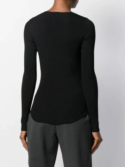 Shop Pinko Long-sleeve Fitted Sweater In Z99 Black