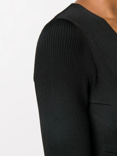 Shop Pinko Long-sleeve Fitted Sweater In Z99 Black