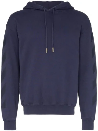 Shop Off-white Hooded Sweater - Blau In Blue