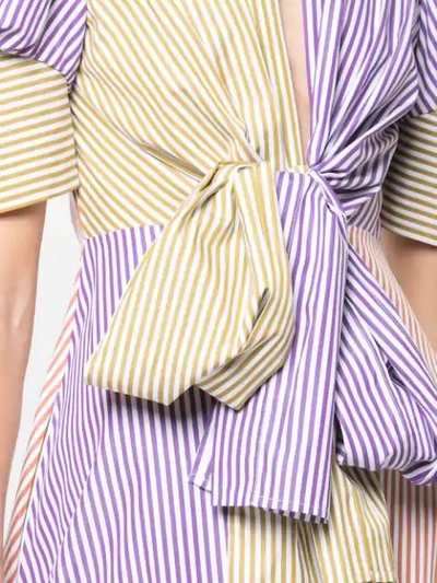 Shop Silvia Tcherassi Colourblock Stripes Shirt Dress In Colorblock Stripes