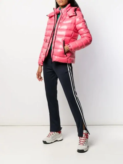 Shop Moncler Hoodie Padded Jacket In Pink