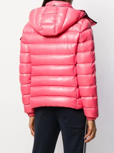 Shop Moncler Hoodie Padded Jacket In Pink