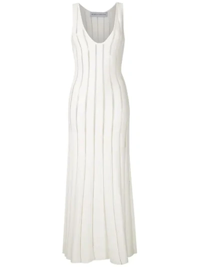 Shop Gloria Coelho Knitted Midi Dress In White