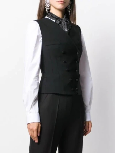 Shop Dolce & Gabbana Double-breasted Waist Coat In Black