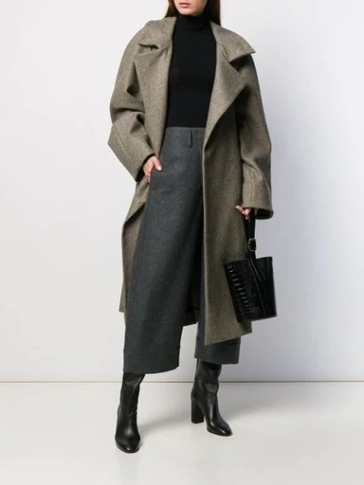 Shop Lemaire Oversized Belted Coat In Neutrals