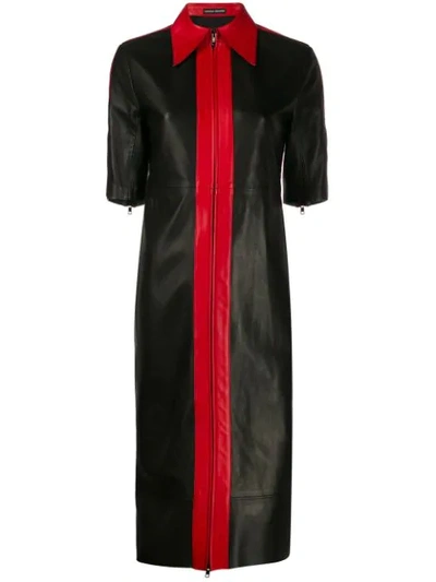 Shop Kwaidan Editions Plongee Contrast Stripe Midi Dress In Black