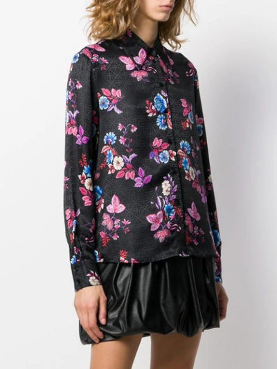 Shop Pinko Floral Print Shirt In Black
