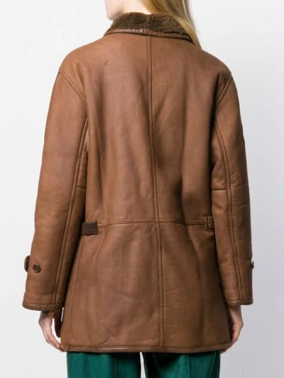 Pre-owned A.n.g.e.l.o. Vintage Cult 1970's Double-breasted Coat In Brown