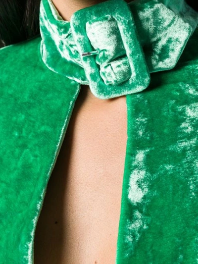 Shop Attico Buckled Neck Dress In Green