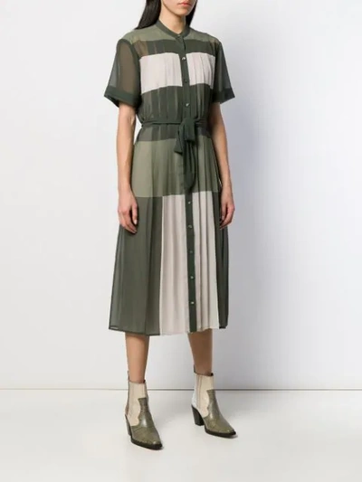 Shop Equipment Colour Block Shirt Dress In Green