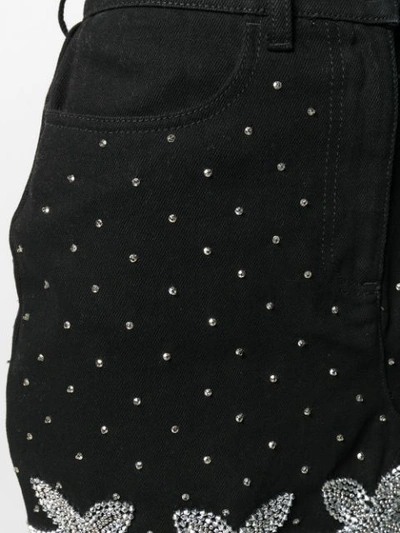 Shop Wandering Crystal Embellished Mini Skirt In Black