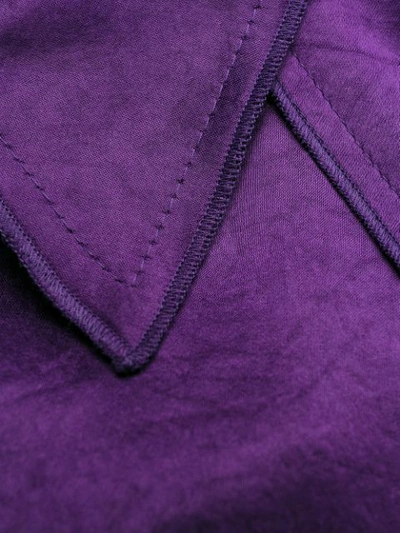 Shop Nanushka Lais Satin Draped Shirt Dress In Purple