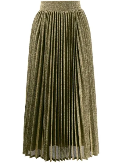 Shop Amuse Pleated Mid-length Skirt In Gold