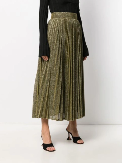 Shop Amuse Pleated Mid-length Skirt In Gold