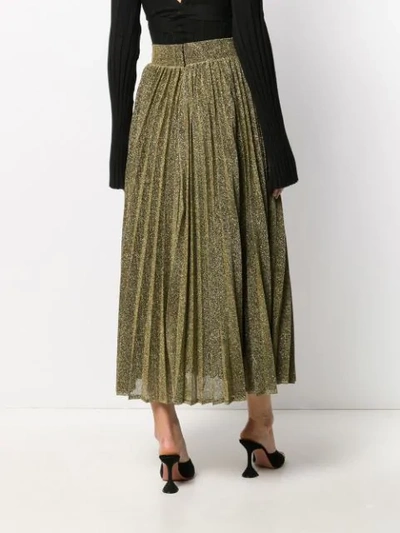 Shop Amuse Pleated Mid-length Skirt In Gold