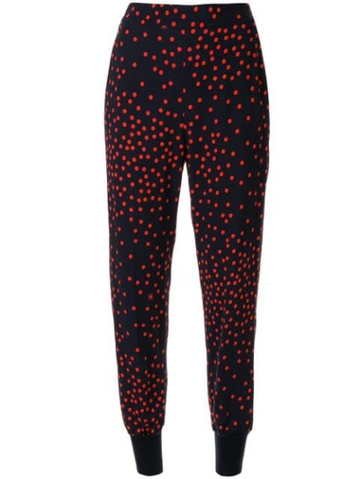 Shop Stella Mccartney Dotted Tapered-leg Trousers In 4101 - Ink