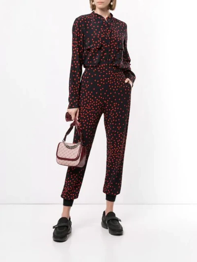 Shop Stella Mccartney Dotted Tapered-leg Trousers In 4101 - Ink