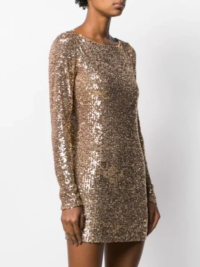 Shop In The Mood For Love Moss Sequin-embellished Mini Dress In Gold