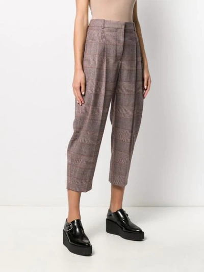 Shop Stella Mccartney Plaid Tapered Trousers In Red