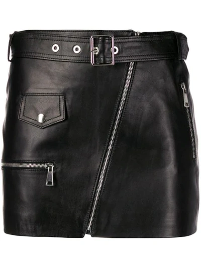 Shop Manokhi Biker Belted Mini Skirt In Black