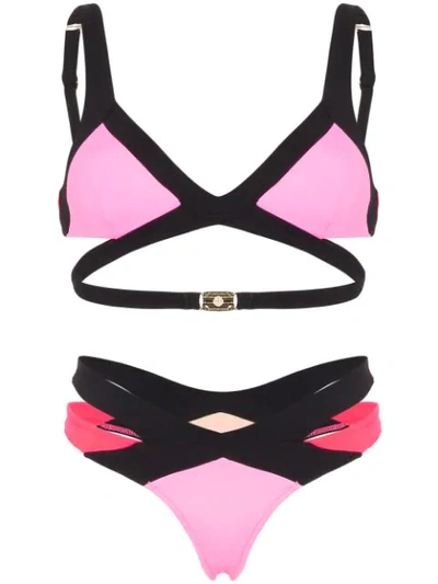 Shop Agent Provocateur Mazzy Cut-out Bikini Set In Pink